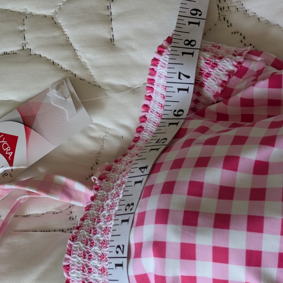 Lands' End Pink Checkered Women's One Piece Swimsuit Sz 22 - Picture 5 of 9